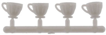 Dollhouse Miniature Table Cups, White 4Pk